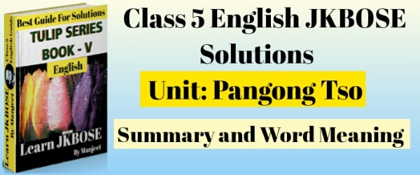 Pangong Tso Class 5 Summary and Word Meaning