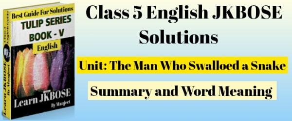 The Man Who Swallowed a Snake Summary and Word Meanings