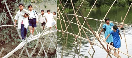 Bambooo-bridge-going-to-school-Class-4-evs