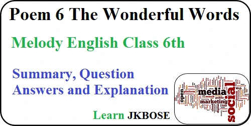 The Wonderful Words Class 6 Question Answers and Summary