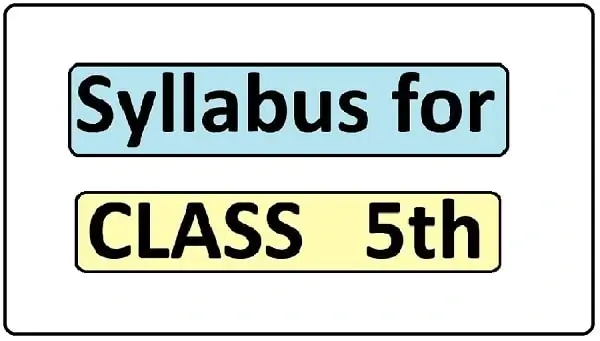 JKBOSE Class 5th Latest Syllabus PDF Download