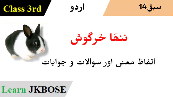 JKBOSE-Class-3rd-Urdu-Chapter-14-ننھّا-خرگوش-Question-Answers